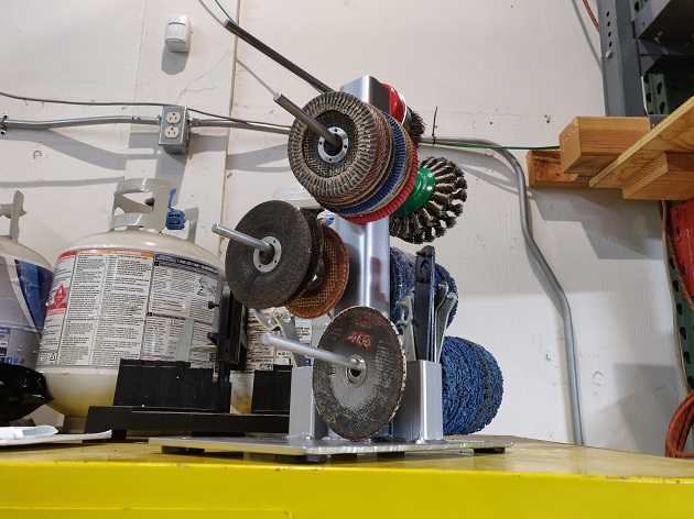 finished angle grinder disc holder